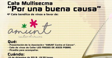 Multisecma organiza la 4ª Cata benéfica de vinos a favor de Amunt contra el Càncer Multisecma organiza la 4ª Cata benéfica de vinos a favor de Amunt contra el Càncer