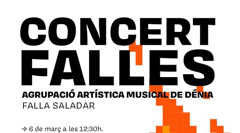 El diumenge 6 de març concert de l’Agrupació Artística Musical de Dénia a la Falla Saladar