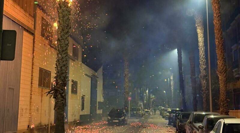 Un incendio en una palmera se extiende a una fábrica en Dénia sin causar heridos