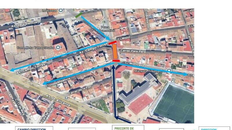Aviso de cortes y cambios de tráfico en Dénia por obras - TV Denia
