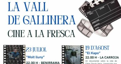 El Cinema a la Fresca de la Vall de Gallinera amb un nou format sobre memòria històrica, patrimoni, cultura i història local
